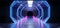 Virtual Reality Cyber Sci Fi Futuristic Neon Glowing Alien Ship Space Tunnel Corridor Glowoing Vibrant Fluorescent Laser Blue