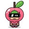 Virtual reality game peach mascot
