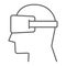 Virtual reality glasses thin line icon, electronic