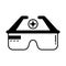 Virtual reality glasses Vector Icon which can easily modify or edit