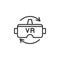 Virtual reality goggles line icon