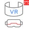 Virtual reality headset color line icon, video games and vr glasses, vr gaming sign vector graphics, editable stroke