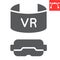 Virtual reality headset glyph icon, video games and vr glasses, vr gaming sign vector graphics, editable stroke solid