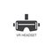 Virtual reality headset icon vector, solid logo illustration, pi