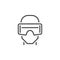 Virtual reality headset line icon, vr glasses outline vector log