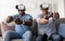 Virtual reality at home and online game together at free time