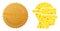 Virtual Reality Icon Mosaic of Golden Spots and Textured Augmentation Stamp