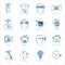 Virtual reality icons set