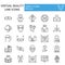 Virtual reality line icon set, augmented reality symbols collection, vector sketches, logo illustrations, game