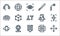 Virtual reality line icons. linear set. quality vector line set such as , d hologram, smartphone, panoramic view, ar, view, ar,