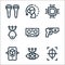 Virtual reality line icons. linear set. quality vector line set such as shoot, eye, augmented reality, gun, stereoscope,