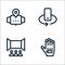 virtual reality line icons. linear set. quality vector line set such as vr, cinema, mobile rotation