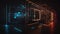 Virtual Reality Neon Room second world metaverse created with generative ai technology