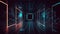 Virtual Reality Neon Room second world metaverse created with generative ai technology