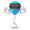 Virtual reality Party balloon blue mascot the isolated