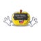 Virtual reality yellow apple isolated with the mascot