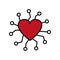 Virtual relationship Heart sign, Love Network icon