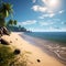 a virtual representation of a secluded beach with untouched summer sand trending on artstation