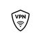 Virtual server vpn network line icon. Wifi private protect vector access safe logo shield protocol