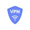 Virtual server vpn network line icon. Wifi private protect vector access safe logo shield protocol