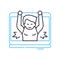 virtual trainer line icon, outline symbol, vector illustration, concept sign