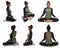 Virtual Woman with Sport Outfit in Yoga Easy Pose with 6 angles of view