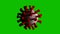 Virus 3d render, coronavirus, isolated on green screen