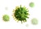 Virus 3d render, coronavirus, isolated on white background