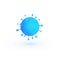 Virus 3d vector illustration, blue bacteria abstract icon, infection symbol