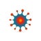 Virus abstract icon. Microbe vector symbol. Computer virus, allergy bacteria, microbiology concept. Disease germ