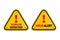 Virus alert, virus detected - triangle signs