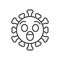 Virus Astonished Face line icon