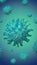 Virus bacteria cells 3D render vertical background image. Flu, influenza, coronavirus model illustration. Covid-19 banner for