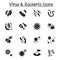 Virus, bacteria & covid-19 icon set vector illustration graphic design glyph style