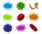 Virus Bacteria Germs Blood Cells Set