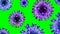 Virus or bacterium cells animation green screen