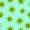 Virus or bacterium seamless pattern. Simple medical texture made with thin line bacteria signs