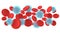 Virus in blood. Coronavirus in blood. Concept illustration. Blood cells and coronavirus isolated on white background. 3D-rendering