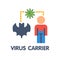 Virus Carrier flat icon style design illustration on white background
