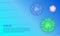Virus cell or bacteria background. Virus outbreak and Flu disease banner. Vector illustration