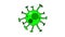 Virus cell cartoon animation isolated on white background