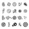 Virus cell icons.