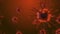 Virus Cells, Viruses, Virus Cells under microscope, floating in fluid with orange background