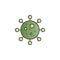 Virus color gradient vector icon