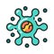 Virus color line icon. Bacteria, microorganism sign.