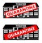 Virus concept. Quarantine sign on the background of theater building isolated on white background. Banner, backdrop