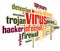 Virus concept in tag cloud