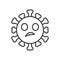 Virus Confused Face line icon