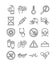 Virus covid 19 pandemic respiratory pneumonia disease icons set line style icon