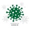 Virus covid-19 vector icon on white background, coronavirus logo concept. Influenza pandemic. Corona virus quarantine. Pneumonia